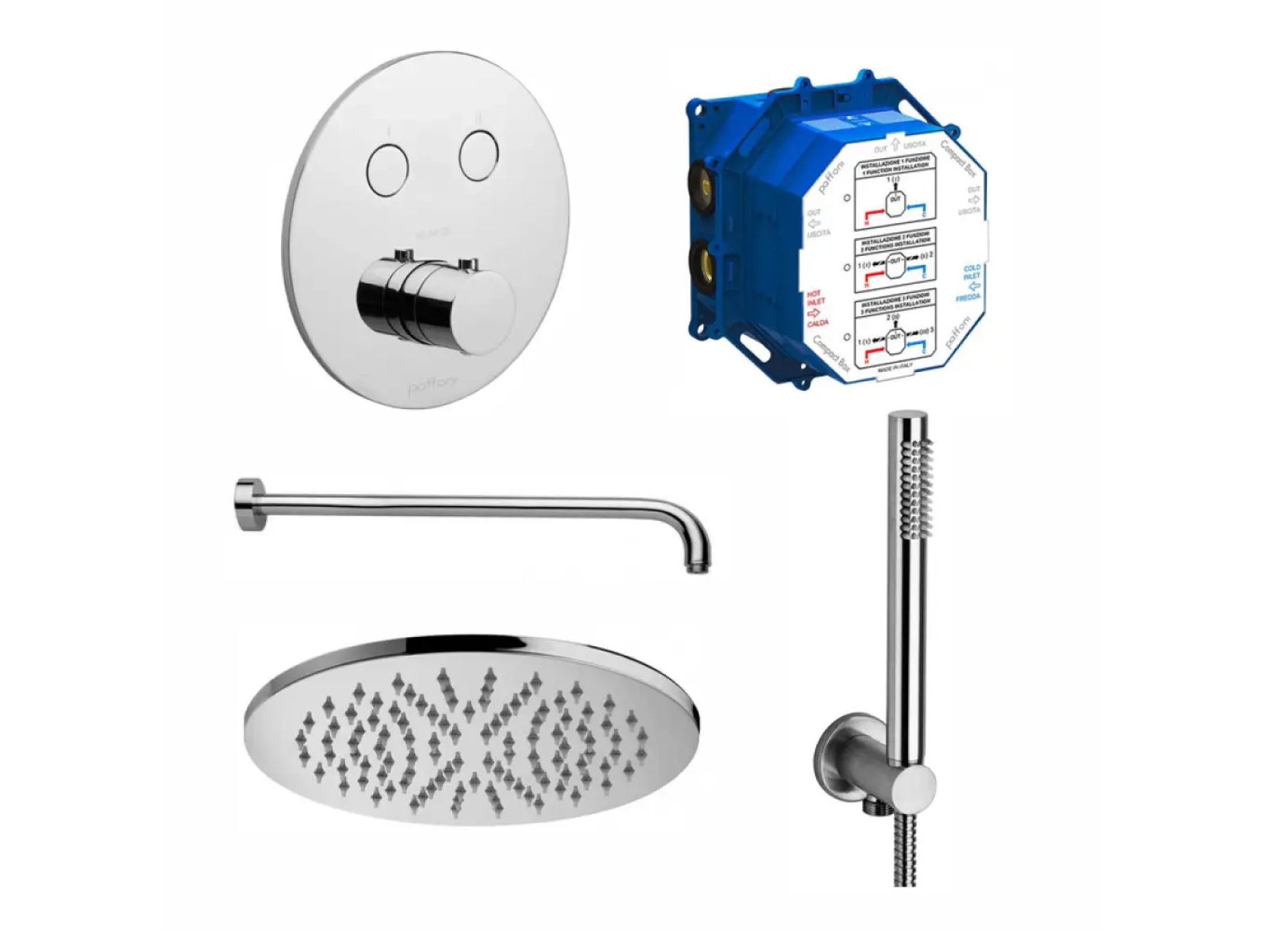 Душовий набір Paffoni Compact-T Tondo, хром (Kit Compact-T Tondo)